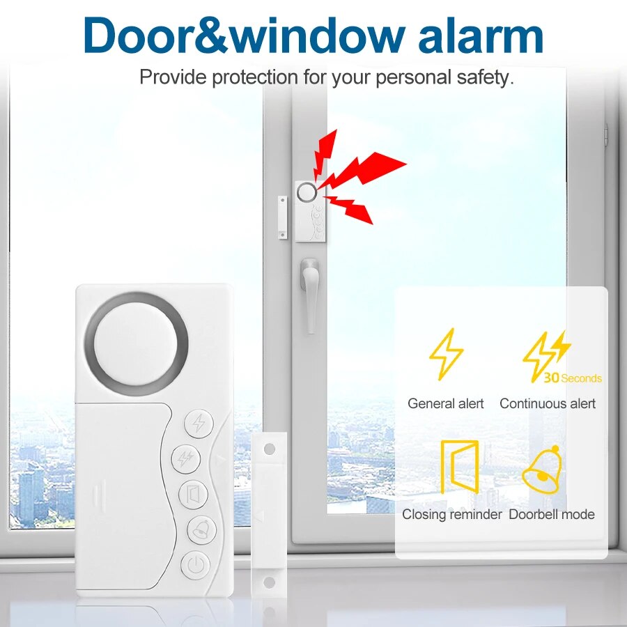 Smart Home Ecosystems - Wireless Door And Window Alarm 108dB