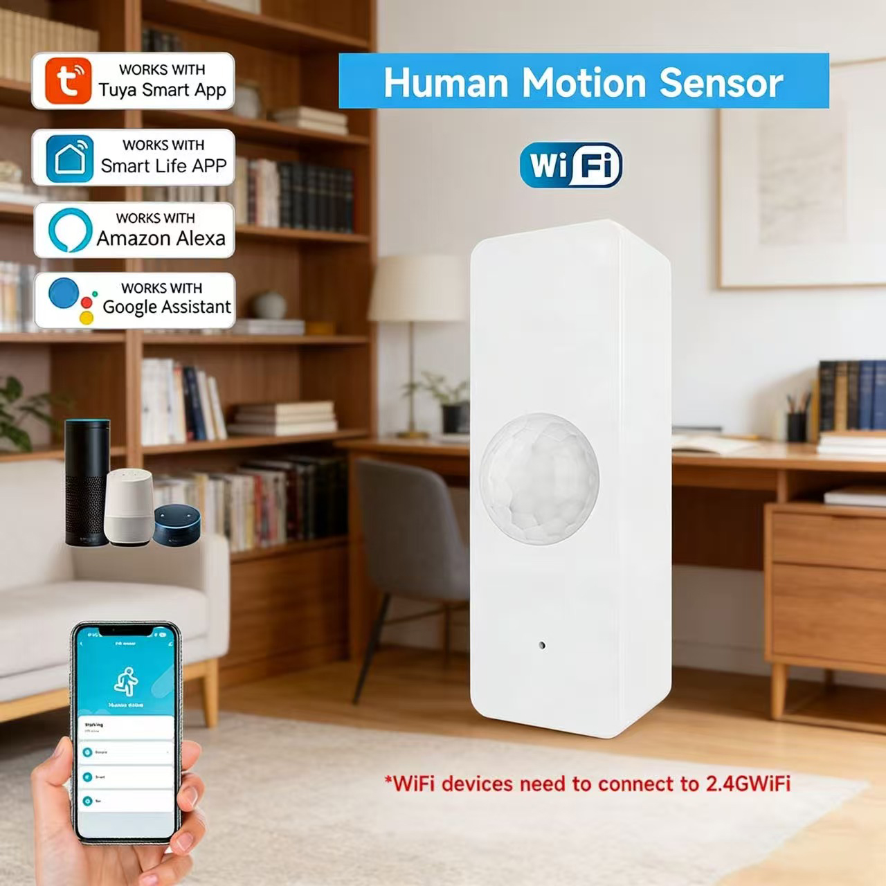 Smart Home Ecosystems - WiFi Smart PIR Motion Sensor Tuya