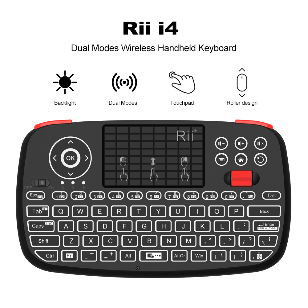Smart Home Keyboard - Rii i4 Mini BT Wireless Keyboard