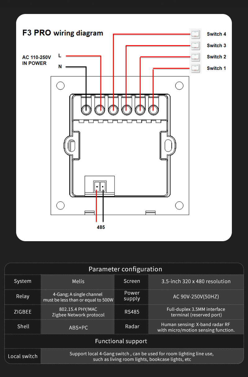 4 Gang Zigbee Smart Life Smart - Smart Home Control Panel recension och pris
