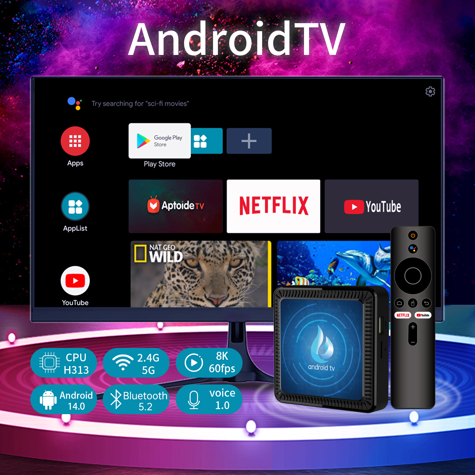 Android 16.0 TV Box 8K Ultra H - Smart Home Midea recension och pris
