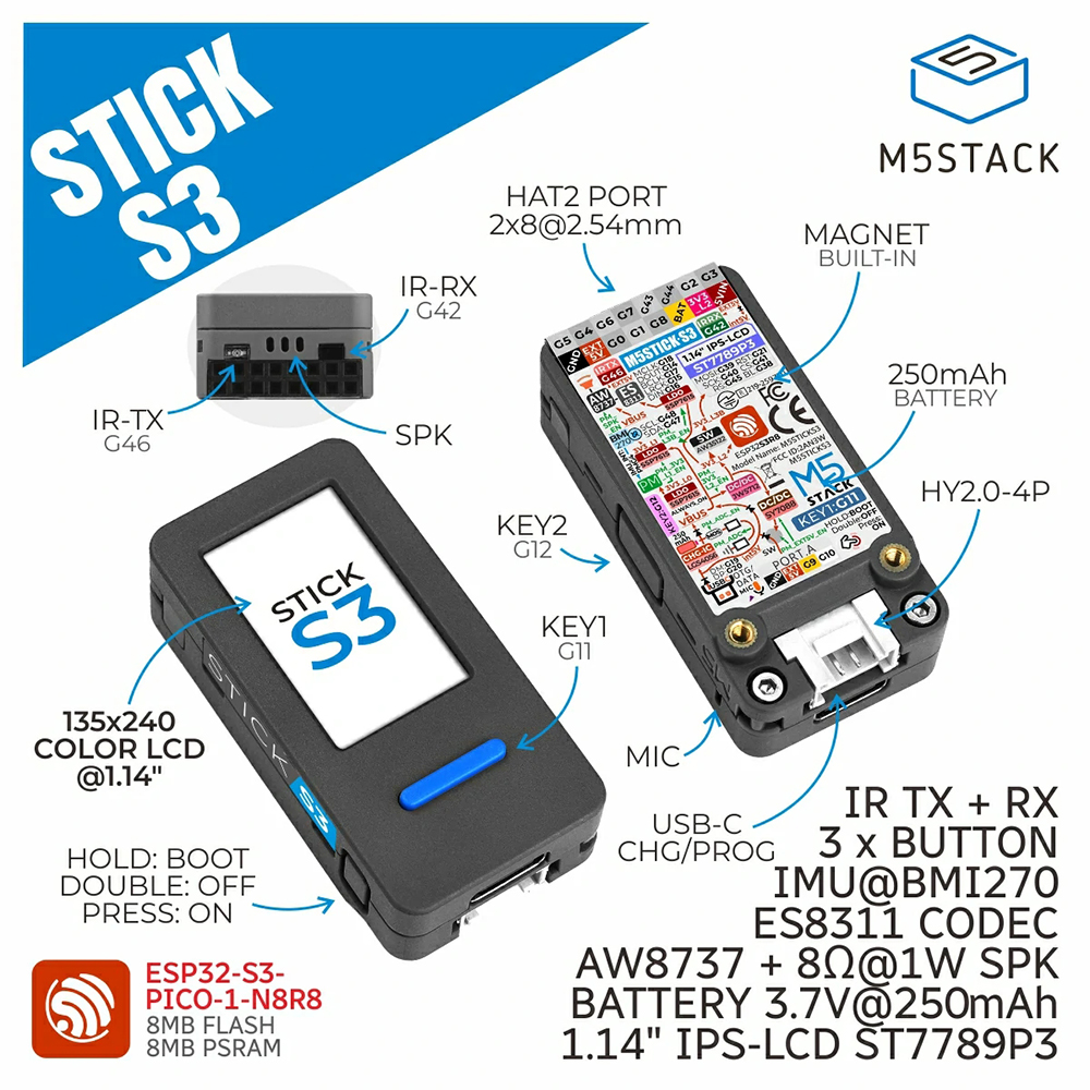 M5Stack M5StickS3 ESP32-S3 IoT - Smart Home Esp32 recension och pris