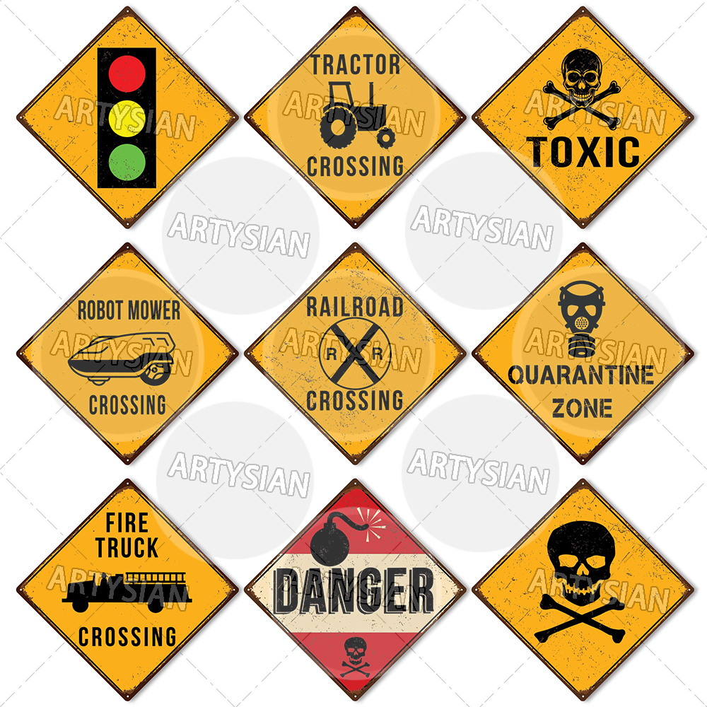 TRAFFIC Warning Metal Sign DAN - Smart Home Icon recension och pris