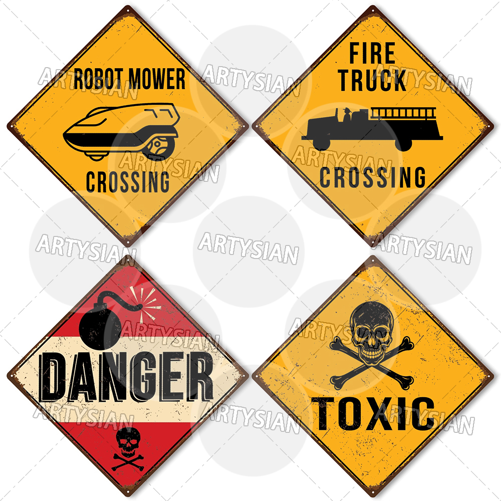 TRAFFIC Warning Metal Sign DAN - Smart Home Icon recension och pris