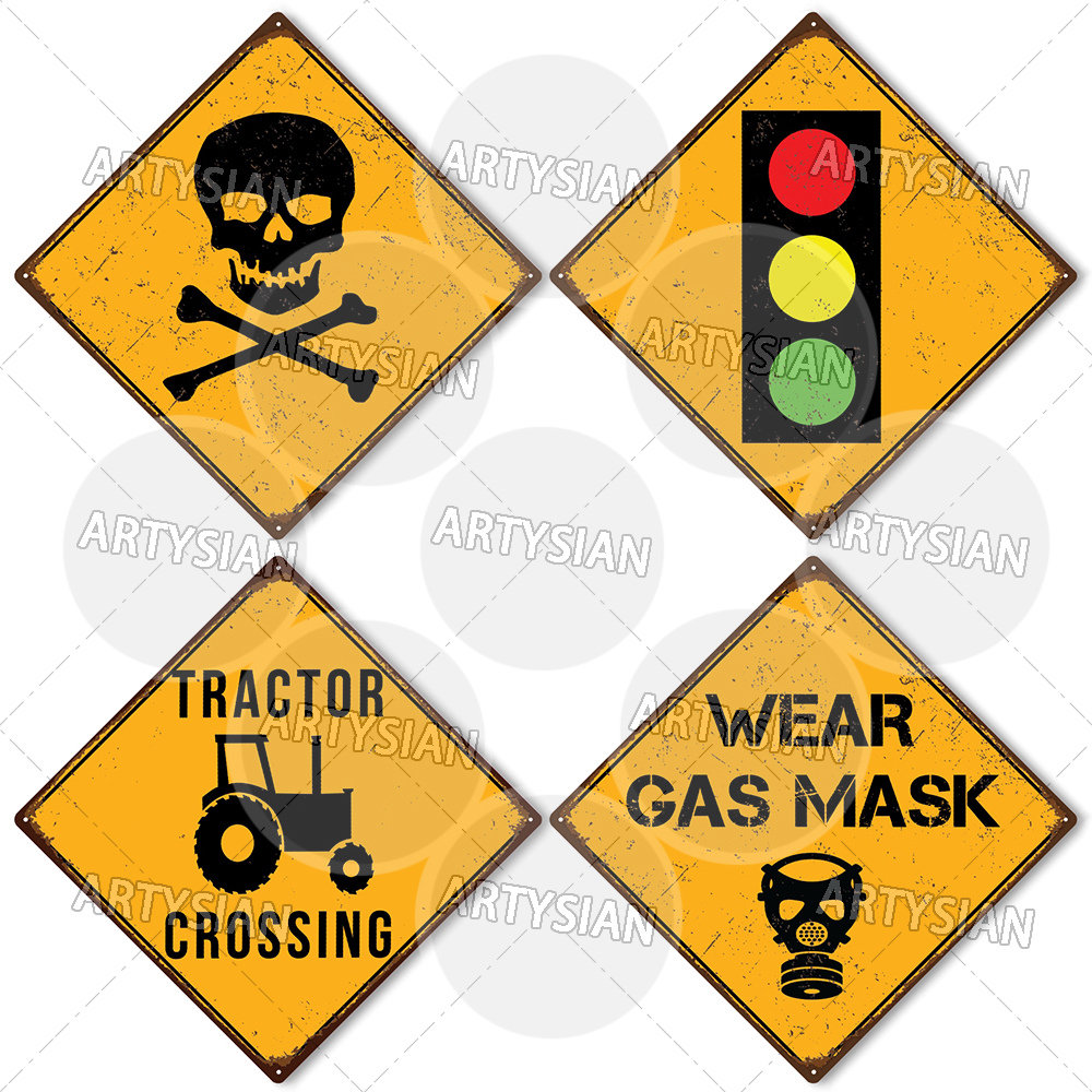 TRAFFIC Warning Metal Sign DAN - Smart Home Icon recension och pris