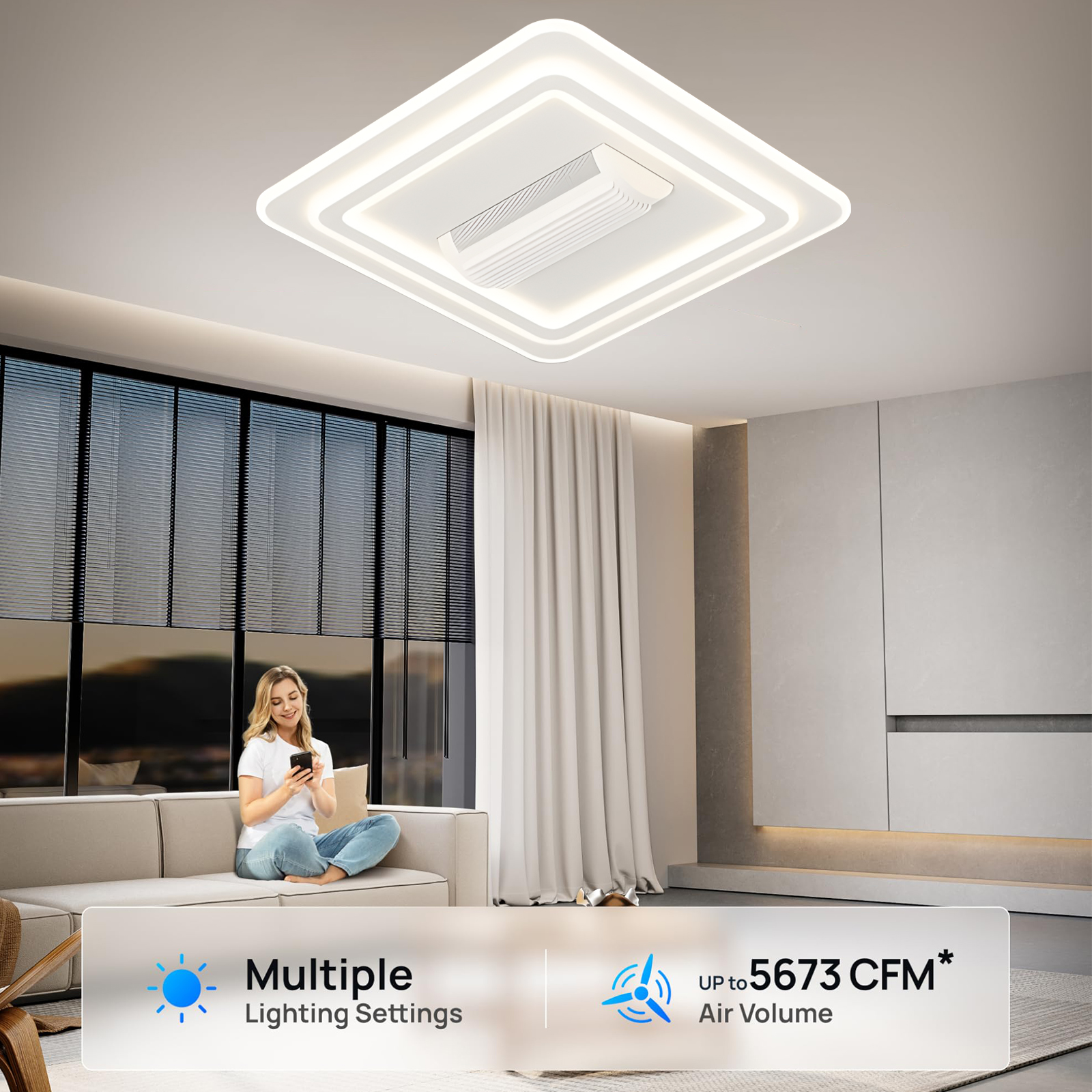 Modern Ceiling Fan with Light  - Smart Home Ventilation recension och pris
