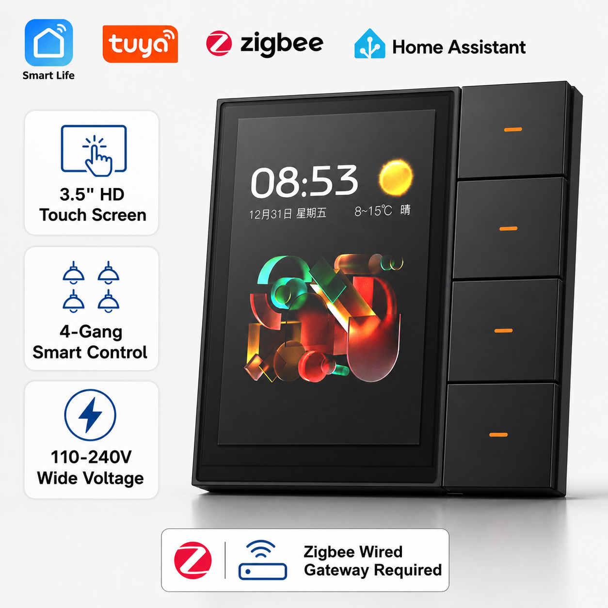 F3-pro Tuya Smart Panel ZigBee - Smart Home Control Panel recension och pris