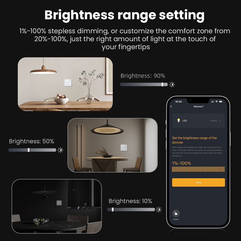 AVATTO WiFi 1/2 Gang Smart Dim - Smart Home Control Panel recension och pris