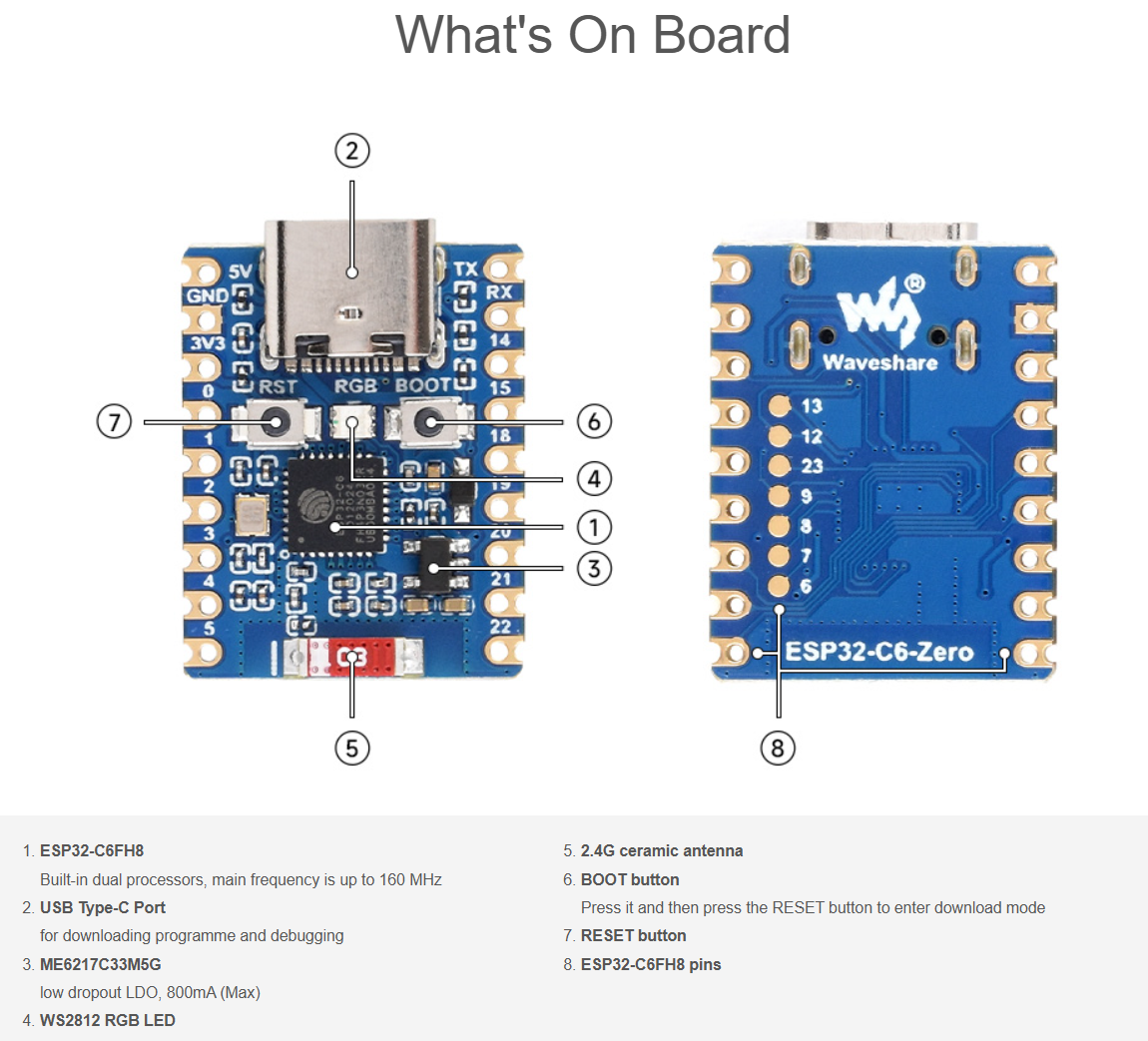 ESP32-C6 Zero Super Mini Devel - Smart Home Esp32 recension och pris