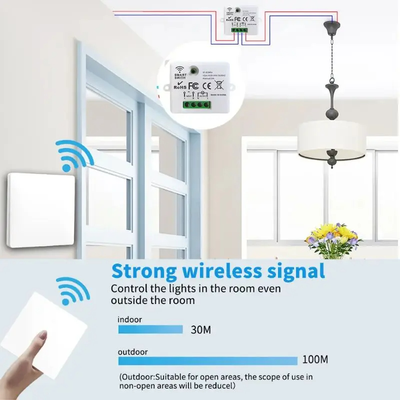 RF 433MHz Wireless Wall Switch - Smart Home Ventilation recension och pris