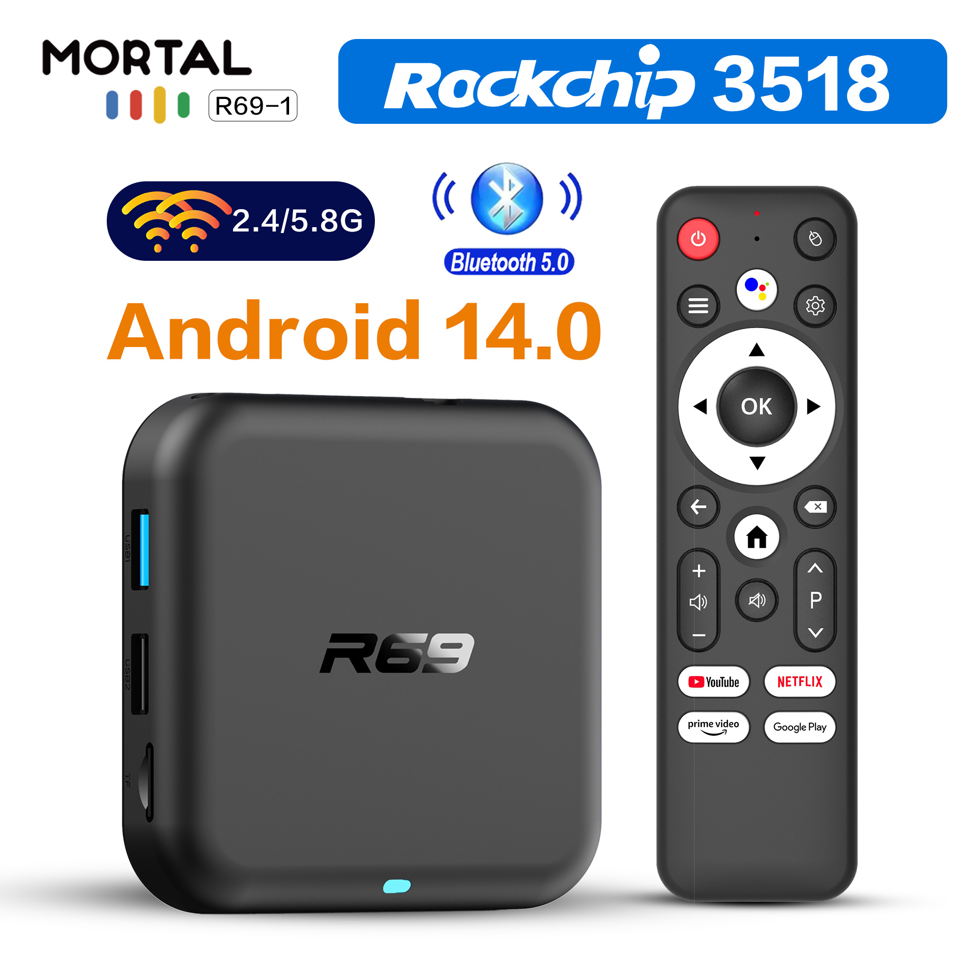 R69-1 Android 14 TV Box Rockch - Smart Home Midea recension och pris