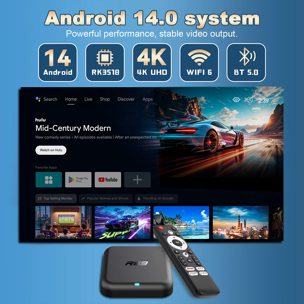 R69-1 Android 14 TV Box Rockch - Smart Home Midea recension och pris