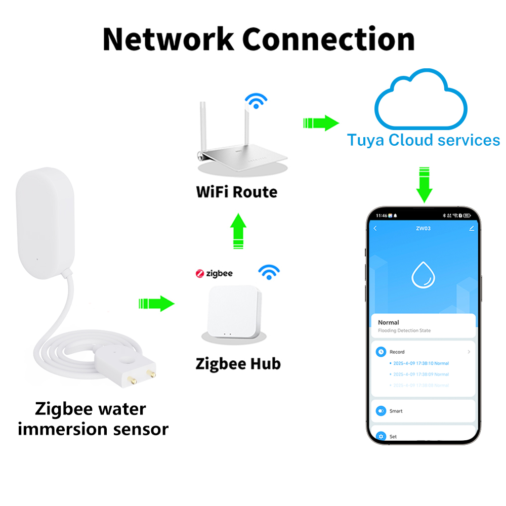 Tuya WiFi ZigBee Water Sensor  - Wifi Water Leak Detector recension och pris
