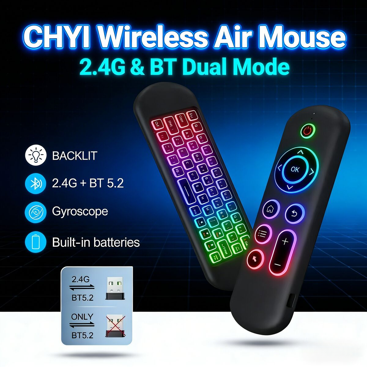 Bluetooth 2.4G Dual Mode Mini  - Smart Home Keyboard recension och pris