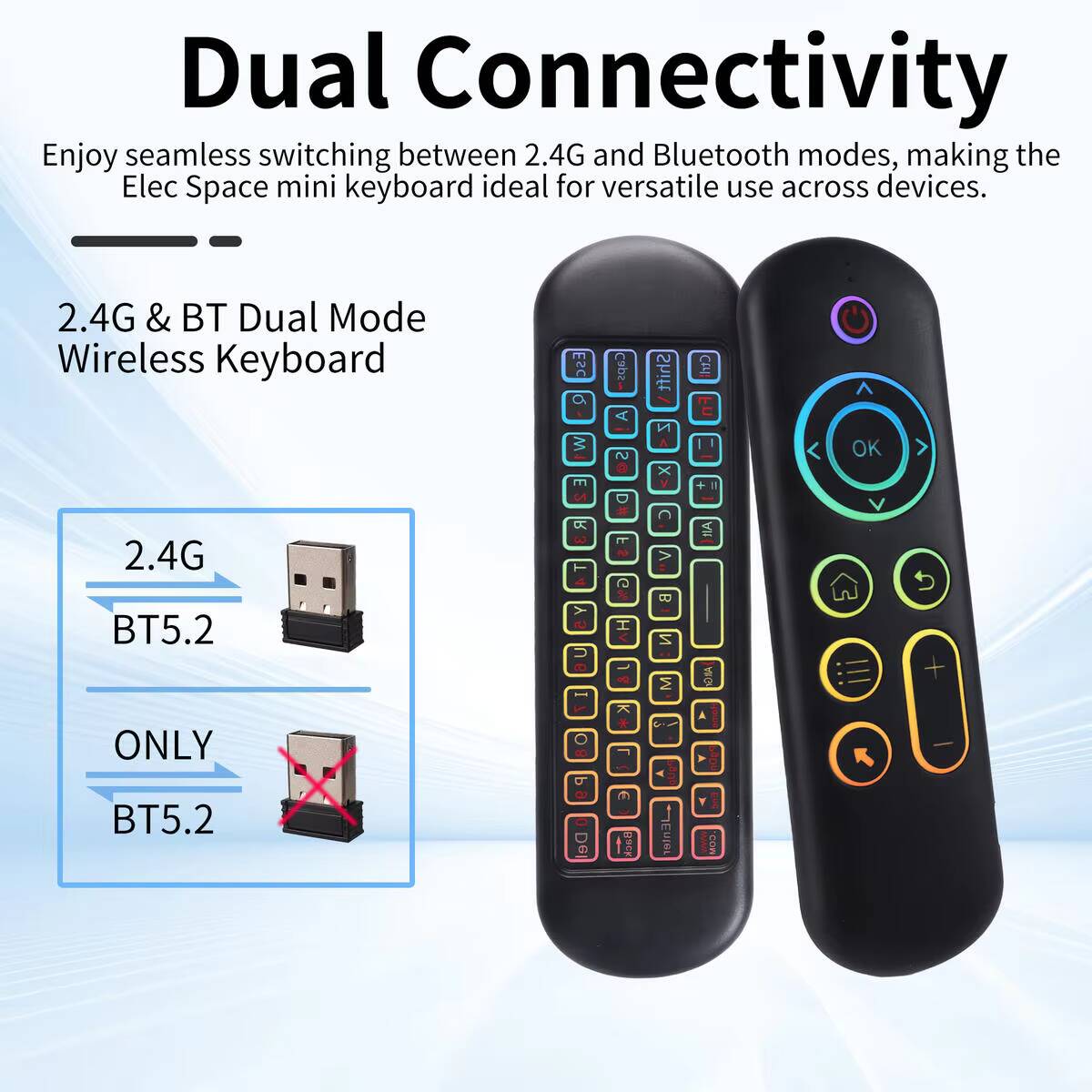 Bluetooth 2.4G Dual Mode Mini  - Smart Home Keyboard recension och pris