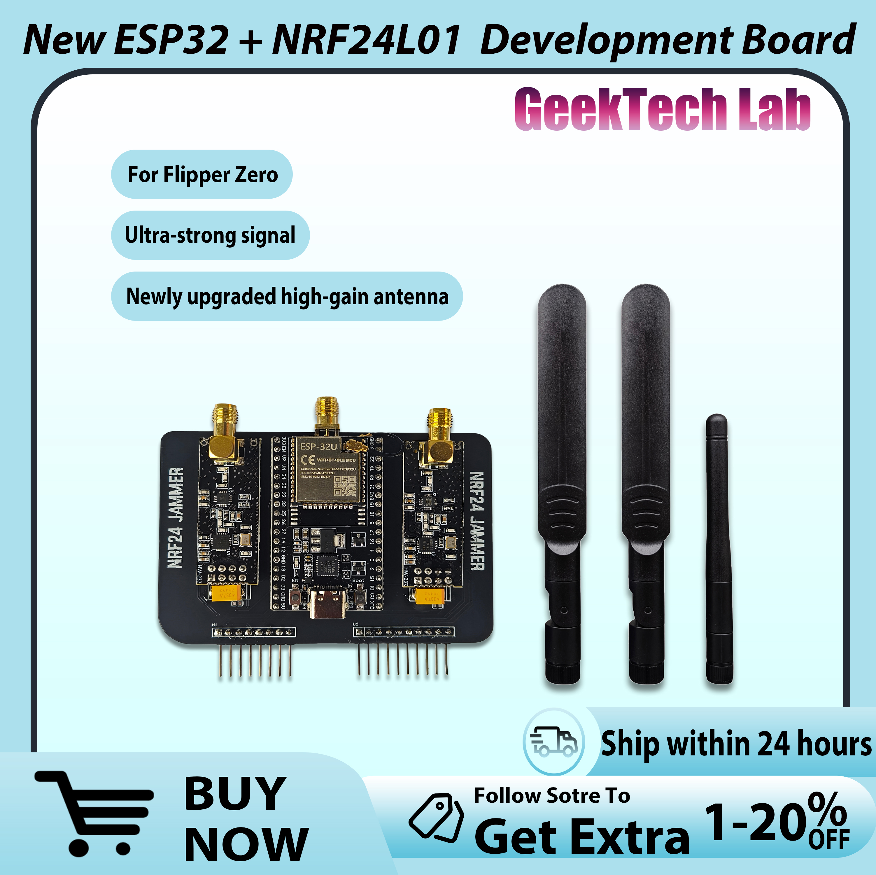 New ESP32 + NRF24L01 PA LNA 2. - Smart Home Esp32 recension och pris