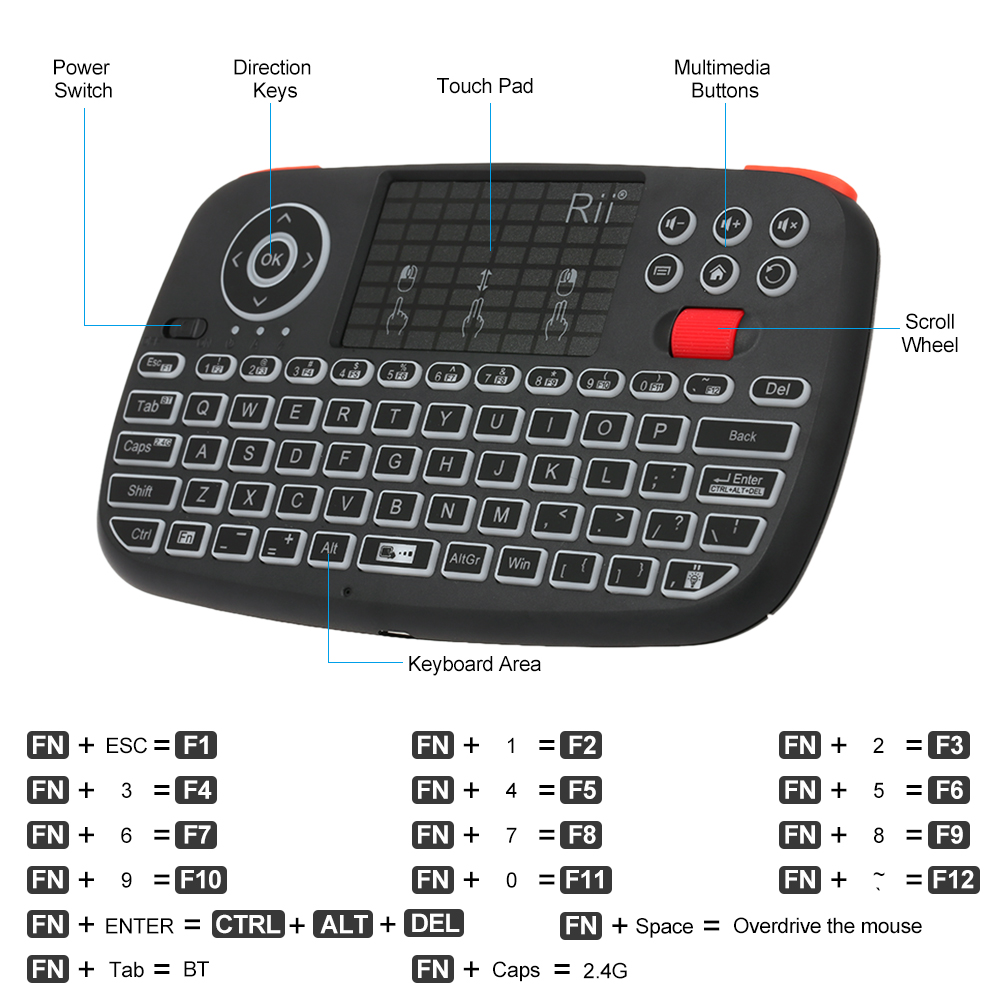 Rii i4 Mini BT Wireless Keyboa - Smart Home Keyboard recension och pris