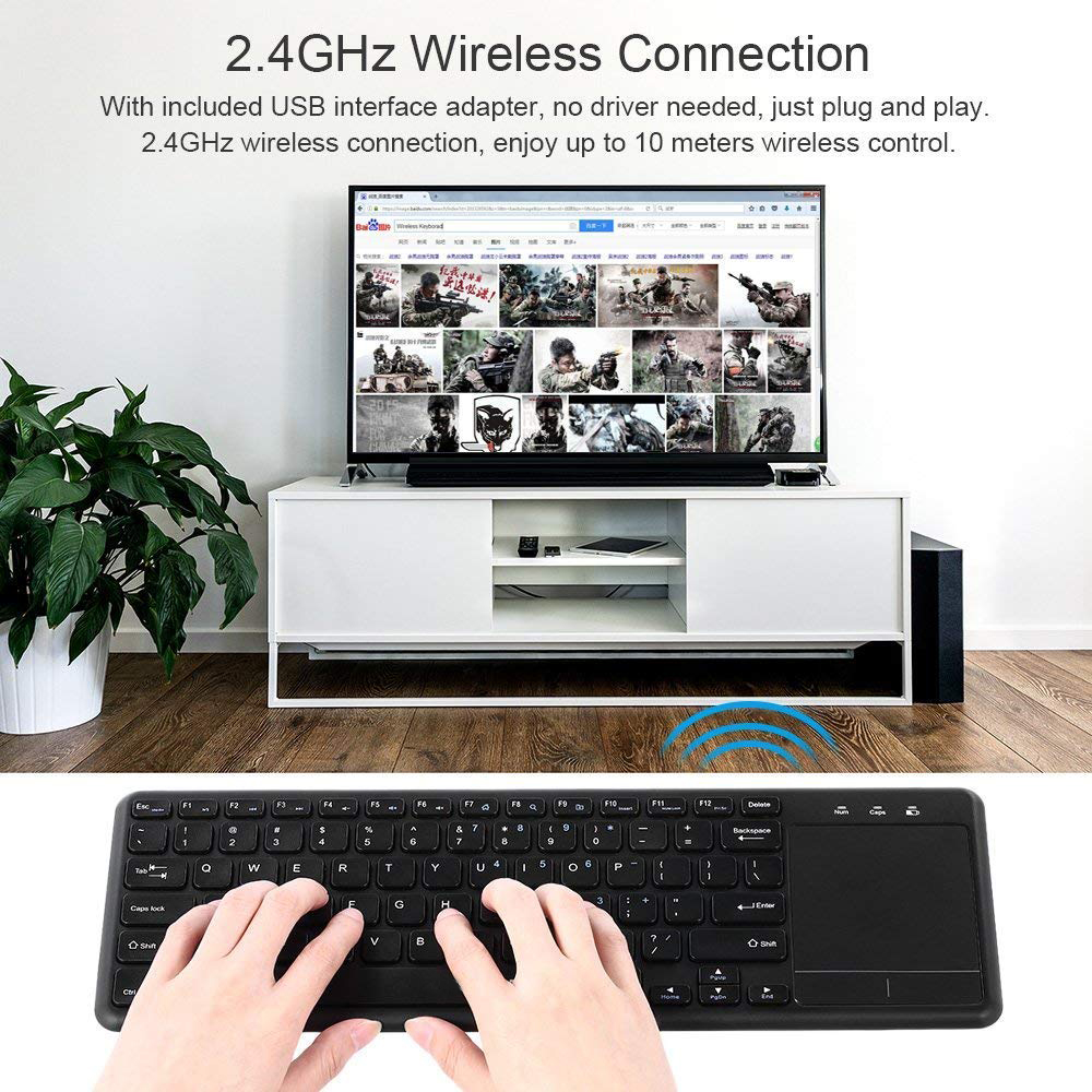 2.4GHz Ultra thin Wireless Tou - Smart Home Keyboard recension och pris