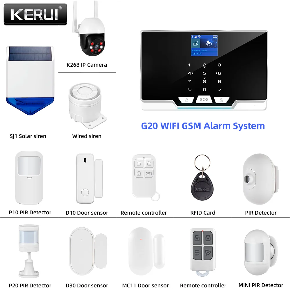 KERUI G20 WIFI GSM Alarm Panel - Smart Home Keyboard recension och pris